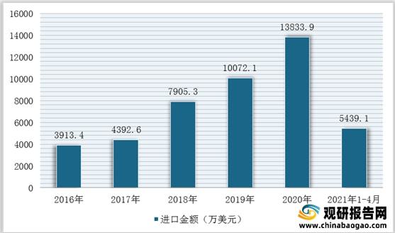 我国石英砂行业仍然处于供不应求局面进口量额持续增加(图10)